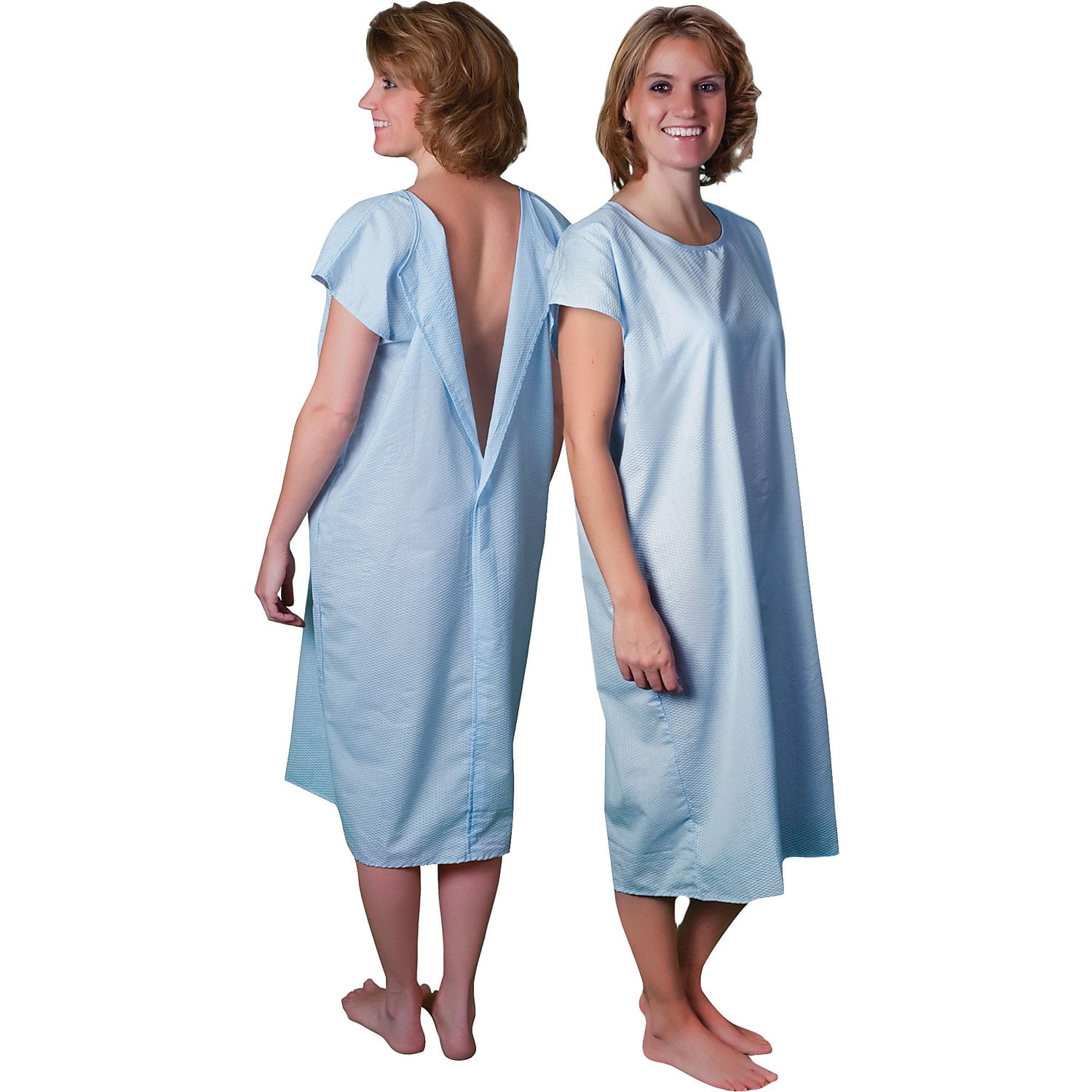 2 Pack - Blue and White Hospital Gown with Back Tie - One Size Fits All -  Walmart.com
