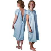 Core Products International, Inc PRO953LRG Cloth Patient Gown, Cotton-polyester Blend, Large: Chest Size 38" To 42", Blue