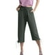 thumbnail image 3 of WILLBEST Pantalones Capri Casuales de Lino con Cordón Ajustable para Mujer, de Color Liso, Cómodos para Uso Diario. Extra Grande, 3 of 8