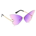 thumbnail image 5 of Butterfly Rimless Sunglasses, Women Luxury Designer Oversized Sunglasses, 400 Gradient, 5 of 7