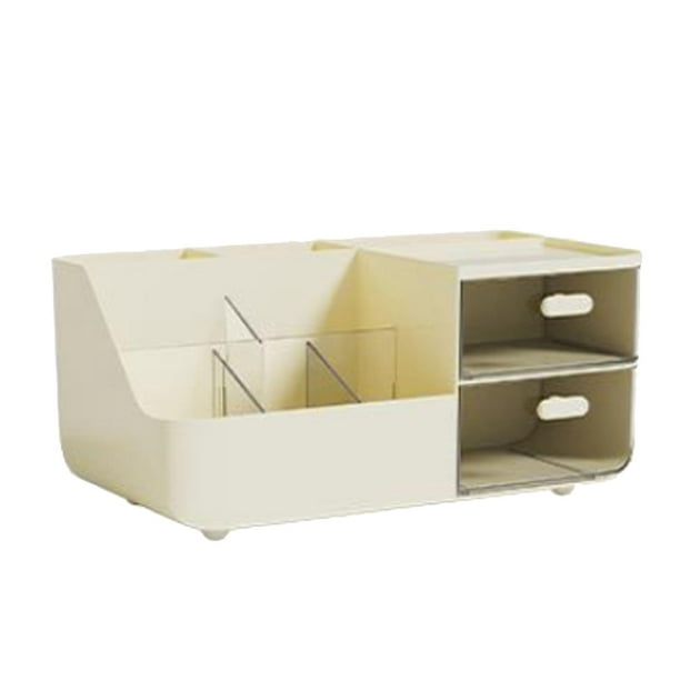 Organizador de Cosmética, Soporte para Brochas de Maquillaje Con Cajones para Escritorio de Oficina, Tocador, Caja de Almacenamiento para Maquillaje, Cosmética,