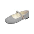 thumbnail image 2 of Women's Breathable Vintage Style Leather Loafers, Summer Orthopedic Mesh Non-Slip Slip On Walking Moccasins Lightweight Shoes with Arch Support Gray 6.5, 2 of 6