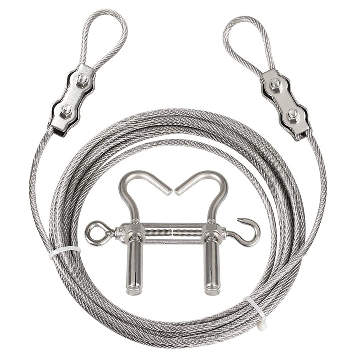 3X Portable Windproof Clothes Rope with Stainless Steel Cable Fastening System Multifunctional Heavy Duty Laundry Rope
