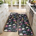 thumbnail image 4 of Kitchen Rugs Sets Of 2,Black Daisy Flower Colorful Blooms Pattern Anti Fatigue Kitchen Mat Rugs Non Slip Washable,Decorative Kitchen Floor Mats for Kitchen,Sink,Laundry,17"x47"+17"x47", 4 of 5