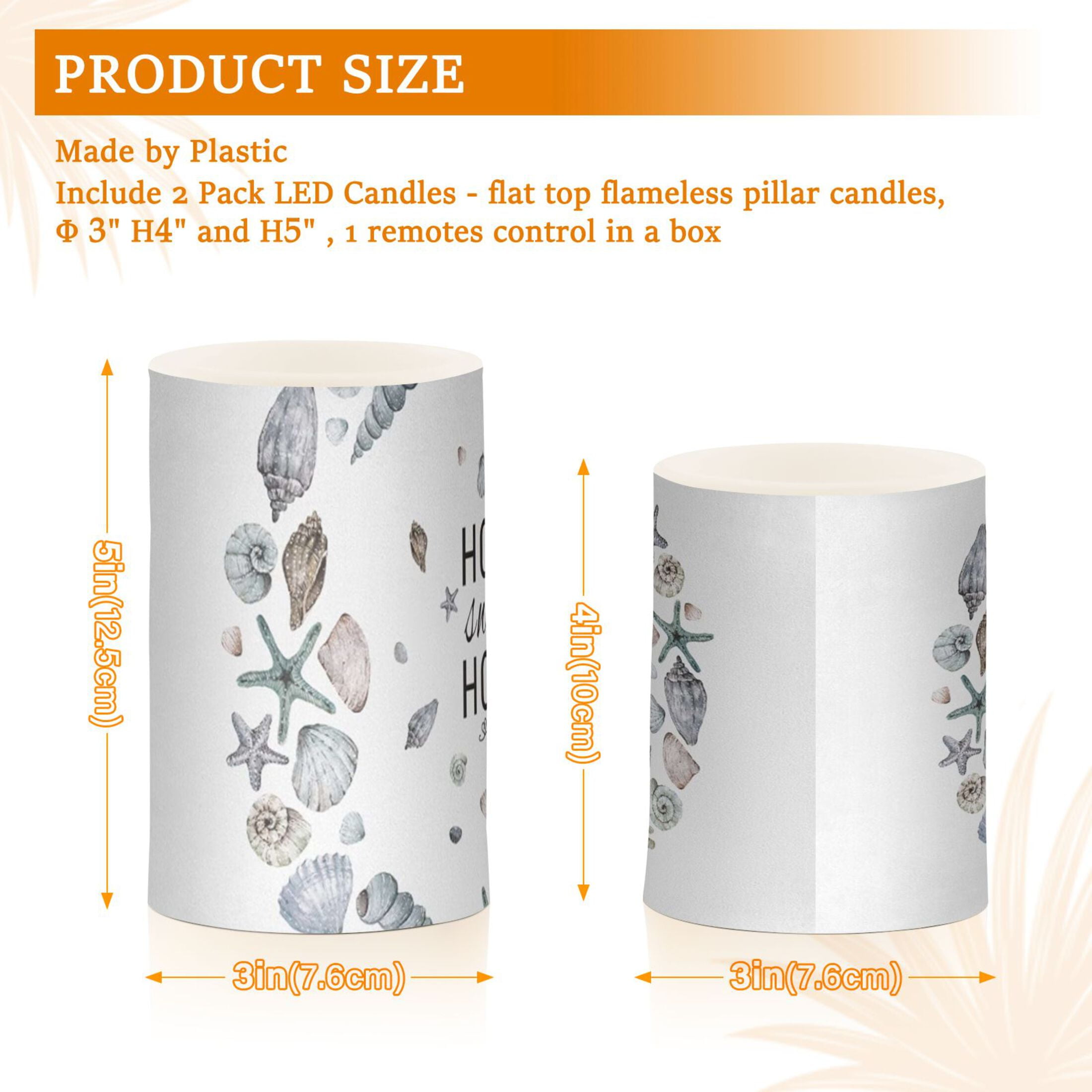Home Sweet Home Flickering Flameless Candles Battery Operated with Remote Timer LED Pillar Candles Set of 2