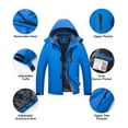 thumbnail image 2 of TACVASEN Men's Winter Jackets Ski Snow Waterproof with Hood Warm Fleece Hiking Fishing Coats Blue 2XL, 2 of 7