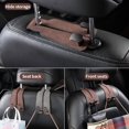 thumbnail image 3 of Car hook suede leather car seat hook head car rear headrest storage small metal hook, 3 of 5