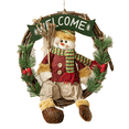 thumbnail image 1 of Christmas Decoration Rattan Circle with Fabric Doll Handmade Xmas Decor Accessories Wall Hanging, 1 of 5