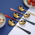 thumbnail image 2 of Spoon 5Pcs Stainless Steel Desserts Ice Cream Coffee Stirring Spoons Kitchen Tableware, 2 of 6