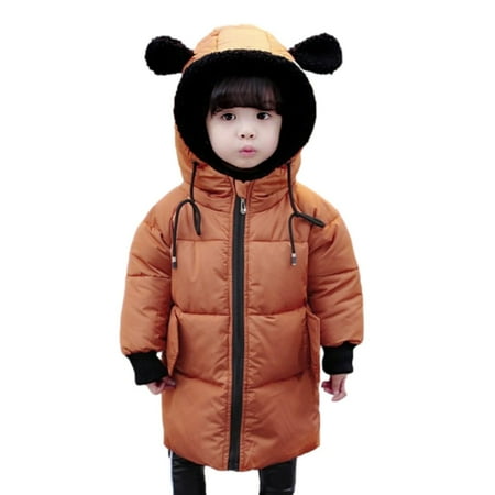 

Vikakiooze Girls Winter Autumn Little Kids Toddler Warm Jacket Coat Cartoon Coat Hooded Jacket Warm Outerwear