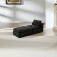 thumbnail image 3 of Miniyam 30" x 79" Black Left or Right Facing Chaise Lounge, Modular Add-On to Build L-Shape or U-Shape Sectional Sofa, 3 of 11