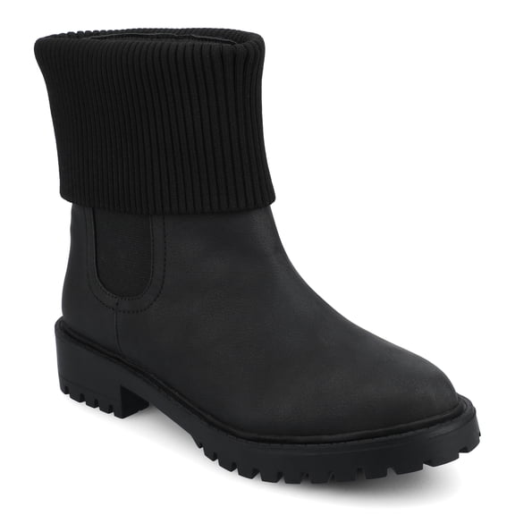 Journee Womens Isabeau Round Toe Block Heel Casual Comfort Chelsea Boots, Widths Available