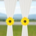 thumbnail image 2 of 2 Pcs of Rustic Big Diameter 7.08inch Artificial Sunflower Curtain Clips Curtain Tiebacks Accessory Curtain Holder Curtain Holdbacks for Home Office Decoration,Bright Yellow, 2 of 15