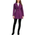 thumbnail image 2 of INSPIRE CHIC Women's Shawl Collar Single Breasted Mid-Thigh Overcoat XL Dark Purple, 2 of 6