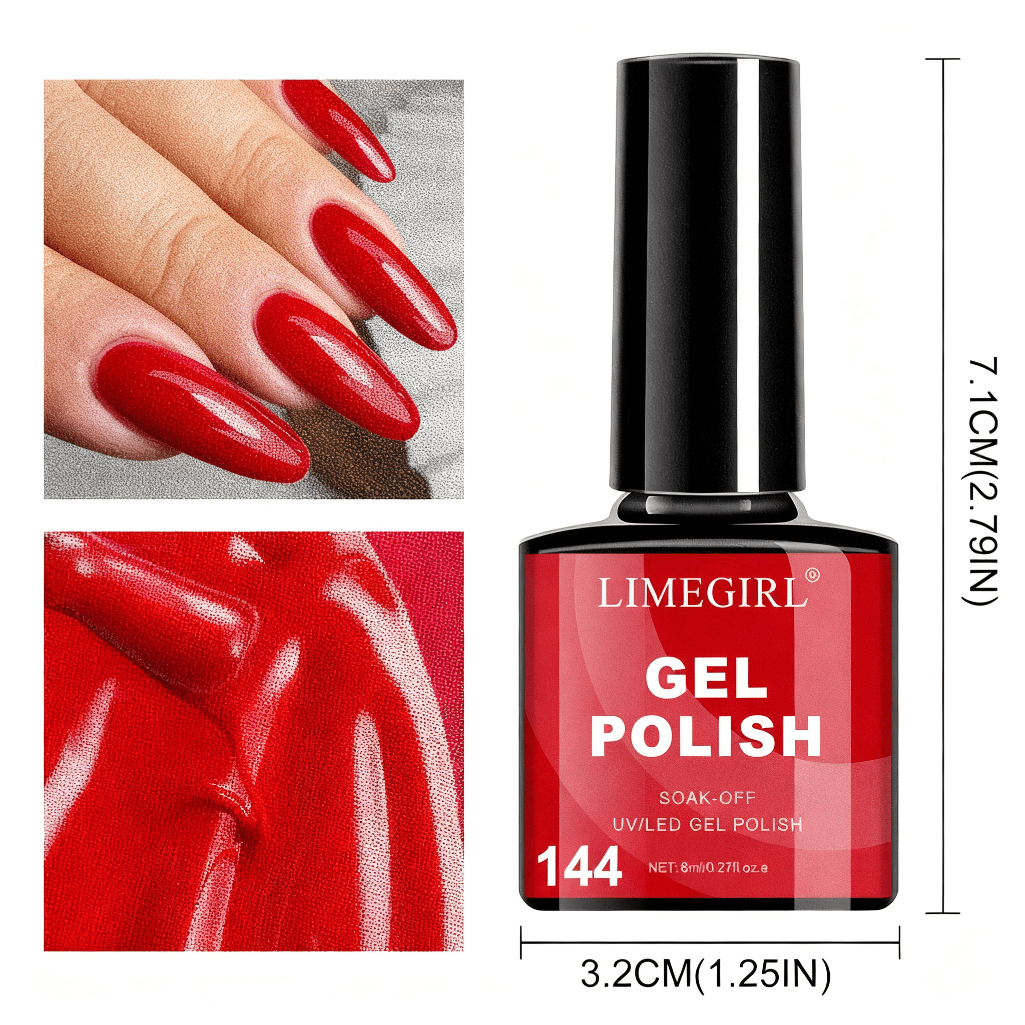 6Pcs Gel Polish Set, 6 Vibrant Colors UV Gel Nail Polish Red Blue Green Christmas Gift for Women Girls