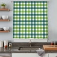 thumbnail image 4 of Farmhouse Checkered Semi Sheer Curtains Drapes for Living Room, Bedroom, French Doors Window 45 Inches Long, St.Patrick's Day Vintage Plaid Rod Pocket Chiffon Curtain Drapery Voile Draperies Panel, 4 of 8