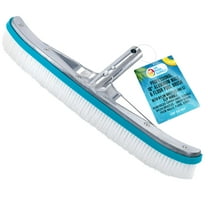 U.S. Pool Supply Professional 18" Aluminum Wall & Floor Pool Brush with Nylon Bristles and EZ Clip Handle - Reinforced Curved Ends, Durable Nylon Bristles - Sweep Debris from Walls, Floor, Steps
