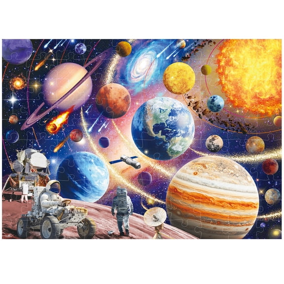 BenBen 100 Pcs Outer Space Jigsaw Puzzles for Kids 4-8, 15.75" x 11.81"