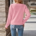 thumbnail image 2 of Fashion Crochet Pullover Women's Top Hollowout Pattern Long Sleeve Crewneck Knitwear Plain Sweater Work Leisure Wear, 2 of 7