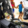 thumbnail image 4 of XYZCANDO Frog on Daisy with Butterflies Terry Cloth Car Seat Covers Breathable Car Seat Cover Towel, Fashion Non-Slip Car Seat Towel Cover Fit for Trucks Cars SUVs, 4 of 7