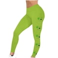 thumbnail image 4 of lcziwo Weekly Prime, St Patrick Day Leggings for Women Irish Green Shamrock Print Leggings Casual High Waist Butt Lifting Yoga Pants Holiday Tights Green L, 4 of 6