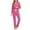Hot Pink, variant on QNANSPI Pajama Sets for Women, Womens Long Sleeve Pajama Sets, Womens Solid Color Button Up Collared Top Drawstring Pants Sleepwear Outfit