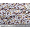 thumbnail image 2 of Soimoi Japan Crepe Satin Fabric Leaves & Floral Paisley Printed Fabric 1 Yard 42 Inch Wide, 2 of 3