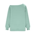 thumbnail image 6 of Womens Off Shoulder Sweatshirt Oversized Drop Shoulder Long Sleeve Fleece Pullover Top Fall Soft Outfits, 6 of 6