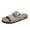 Pale Stone, variant on Women Cork Footbed Comfort Sandals Slip On Slides Adjustable Double Buckle Strap Summer Beach Daily Walking