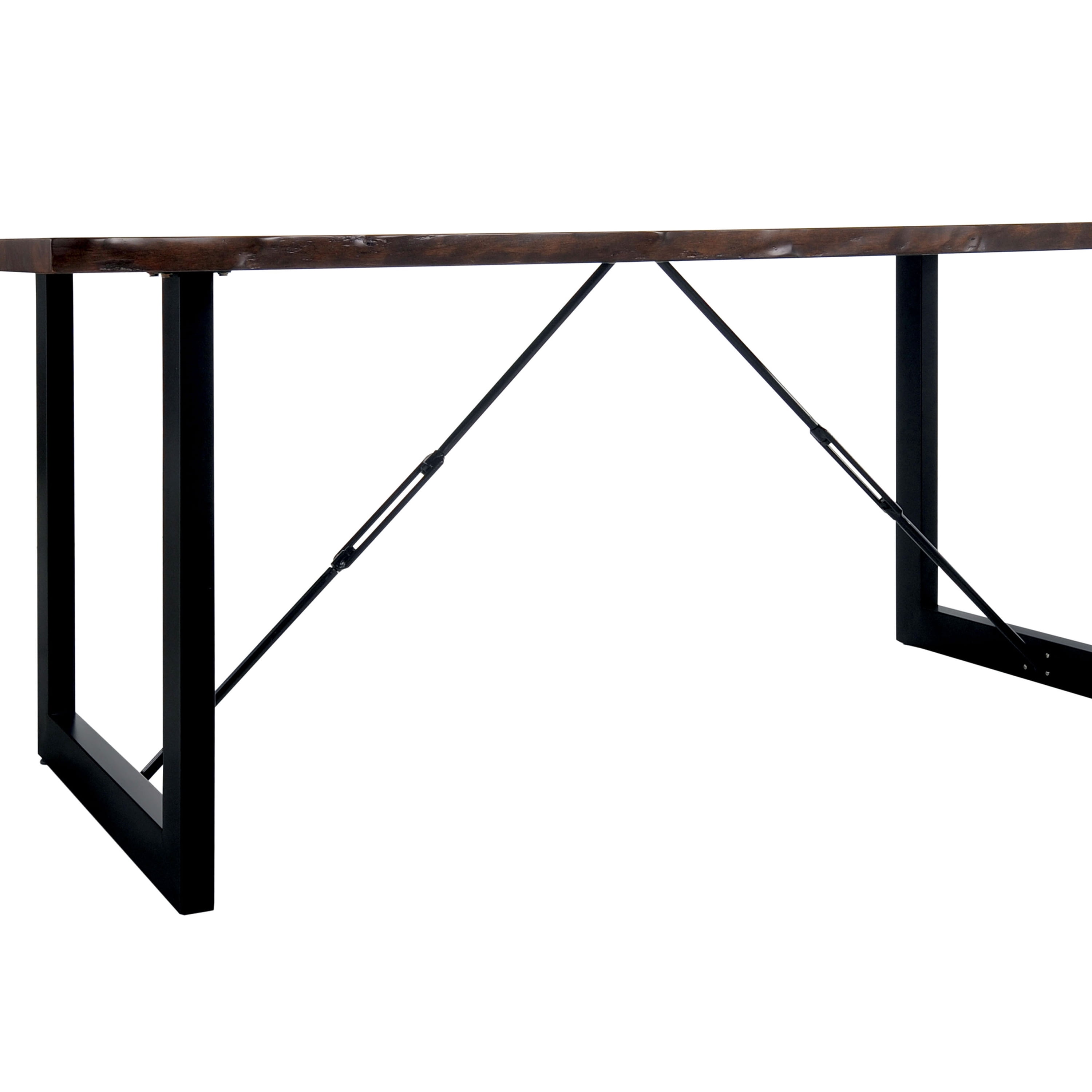 Furniture of America Jared 3 Piece Rustic Dining Table Set, Walnut Finish