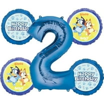 Anagram Bluey 2nd Birthday Party Supplies 5pc Foil Balloon Bouquet