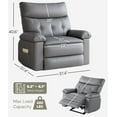 thumbnail image 3 of Fauteuil Inclinable Surdimensionné, Fauteuil Inclinable Manuel en Similicuir PU pour Adultes avec Éponge 1,5x, 3 of 8