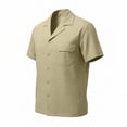 thumbnail image 5 of Men's 2 Piece Linen Outfits Cuban Guayabera Short Sleeve Shirts and Pants Summer Beach Vacation Sets for Men Big and Tall Size S-3XL Khaki, 5 of 9