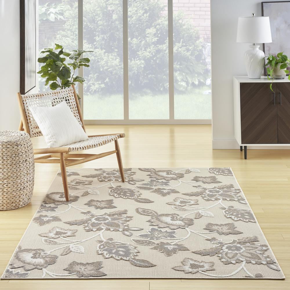 Nourison Aloha Indoor/Outdoor Beige 6' x 9' Area Rug, (6x9)