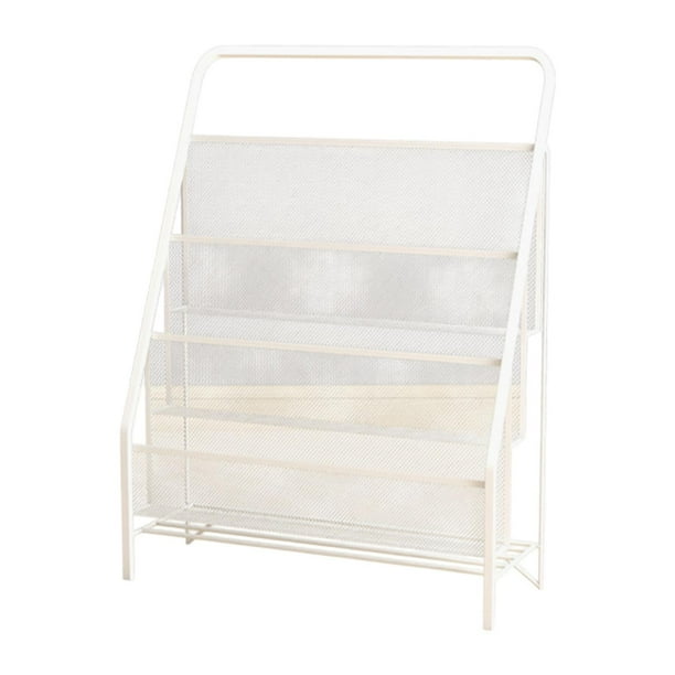 Estantería infantil de tres niveles con diseño de columpios, ideal para la habitación de los niños, la sala de juegos o para colorear. Blanco