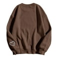 thumbnail image 4 of Ediodpoh Women's Letter Printed Round Neck Street Style Long Sleeve Pullover Sweatshirts for Women for Casual Wear Brown L, 4 of 5