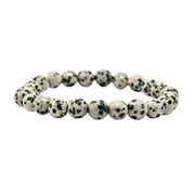 Dalmatian Jasper Bracelet for Women - Faceted Beads Bracelet (Stretchable)