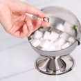 thumbnail image 3 of Stainless Steel Sugar Bowl Globe Shape Salt Container with Rolling Lid, 3 of 5
