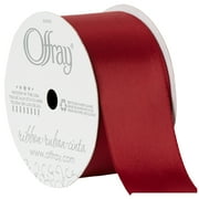 Offray Ribbon, Sherry Red 1 1/2 inch Single Face Satin Polyester Ribbon, 12 feet