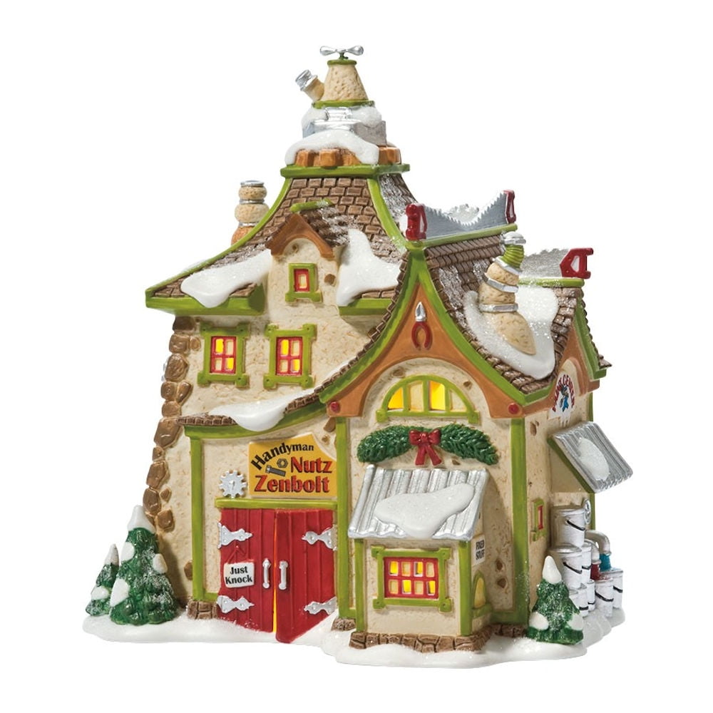 Department 56 North Pole Series Zenbolt's Handyman Shop Lighted
