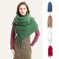 thumbnail image 2 of Shawl Wrap Plain Fringed Tassels Thickened Comfortable Cold Resistant Solid Color Autumn Winter Adults Long Blanket Scarf for Daily Life, 2 of 10