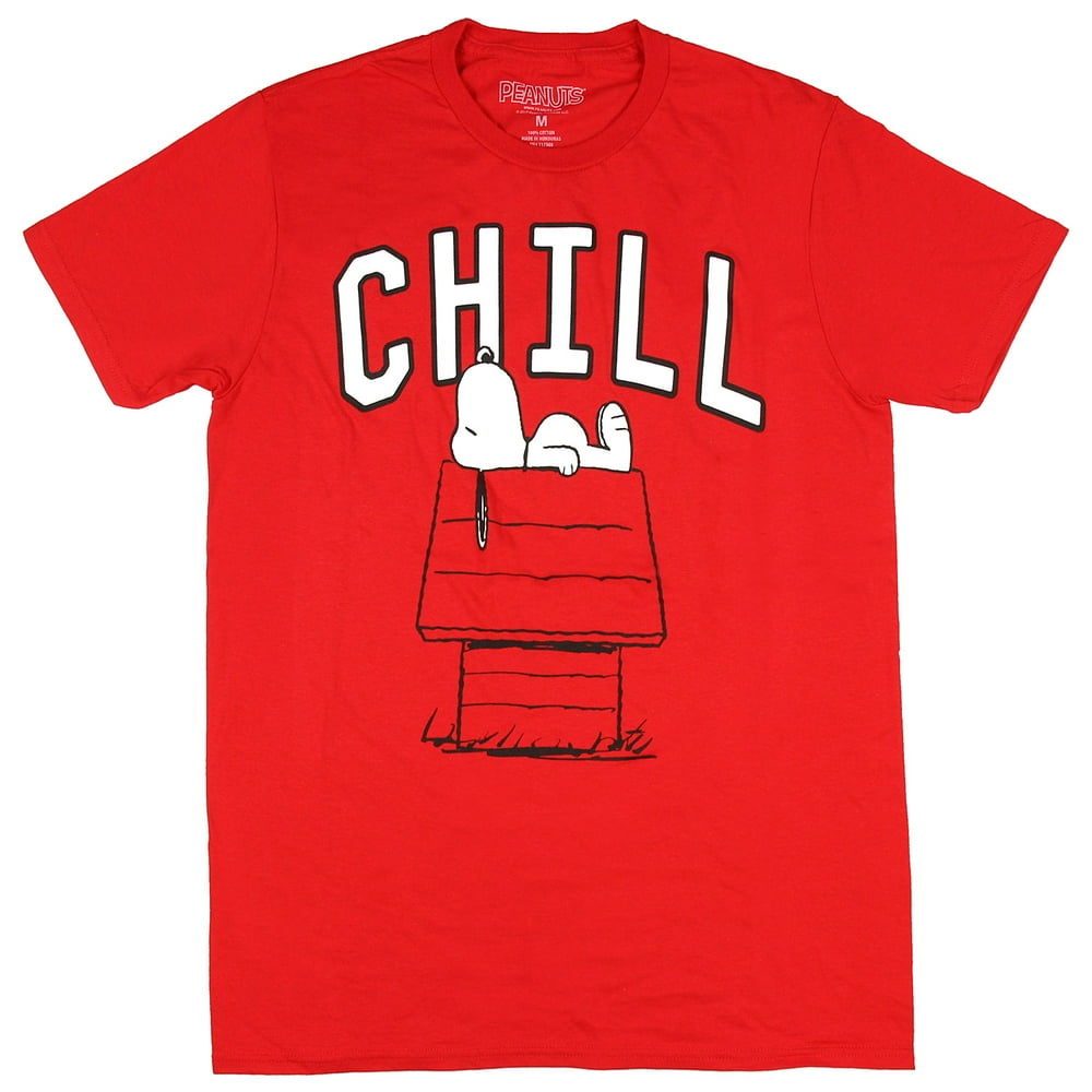 Peanuts Peanuts Snoopy Mens Red Chill Graphic TShirt Comic Strip TV