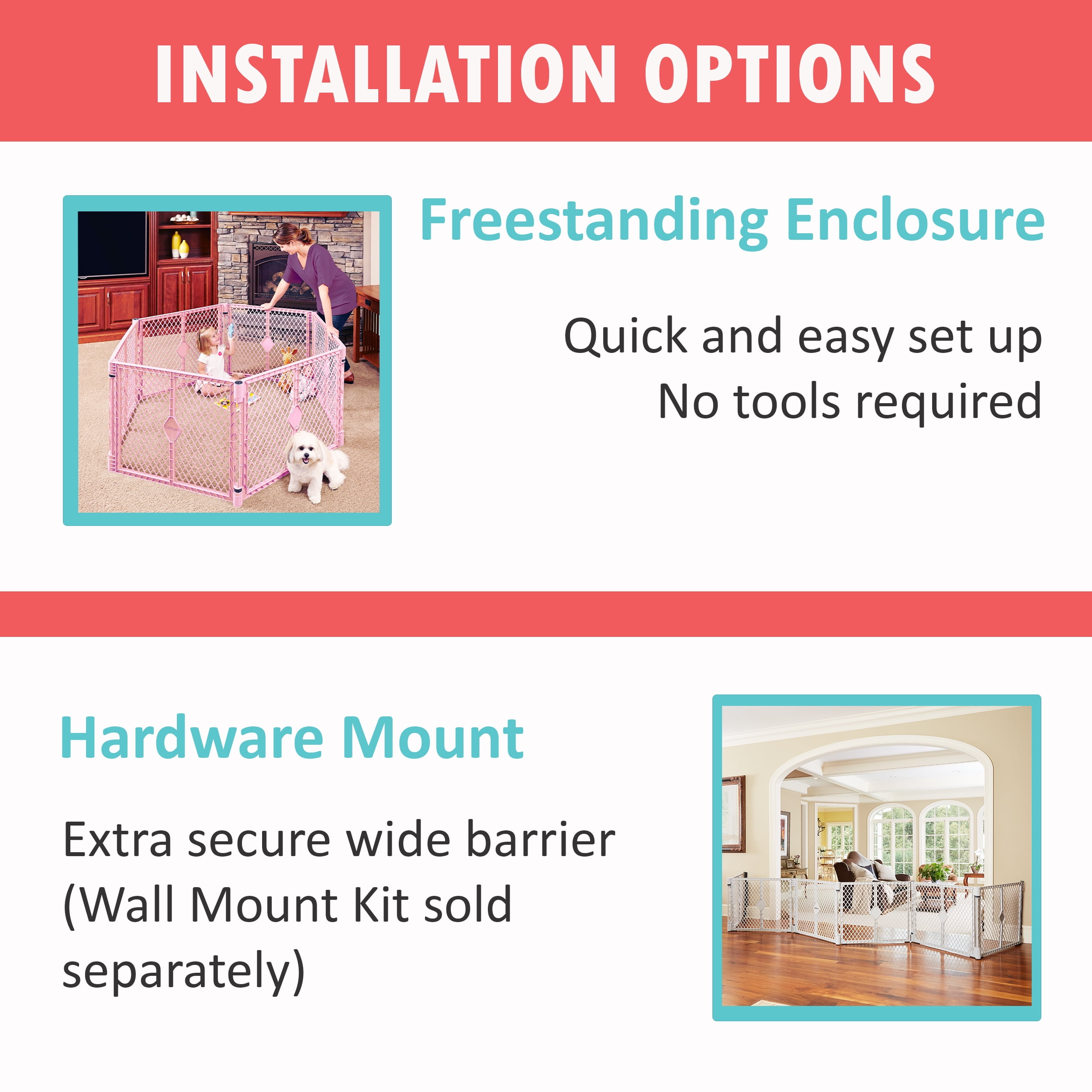 north states superyard 6 panel pink portable baby playard