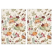Fall Decor Kitchen Towels 2 Pack - Absorbent Maple & Pumpkin Tea Towels, Farmhouse Style Hand Drying