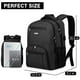 thumbnail image 4 of Mochila Liokesa negra resistente al agua con cargador USB 30L, 4 of 7