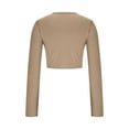 thumbnail image 2 of Luxalzxs Lightweight Basic Crop Tops Slim Fit Long Sleeve Workout Tops for Women Athletic Yoga Running Cropped Tops Slim Fit Gym Shirts, 2 of 5