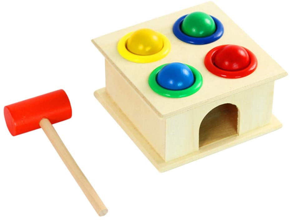 wooden hammer and peg toy