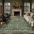 thumbnail image 3 of BERTHMEER 6'x9' Vintage Area Rugs for Living Room Green Rugs for Bedroom Kitchen Non Slip Washable Carpets Office Farmhouse Dorm Dining Room Oriental Traditional Distressed Rugs, 3 of 8