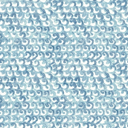 Chesapeake Saltwater Aqua Wave Prepasted Non Woven Blend Wallpaper, 20.5-in by 33-ft, 56.4 sq. ft.
