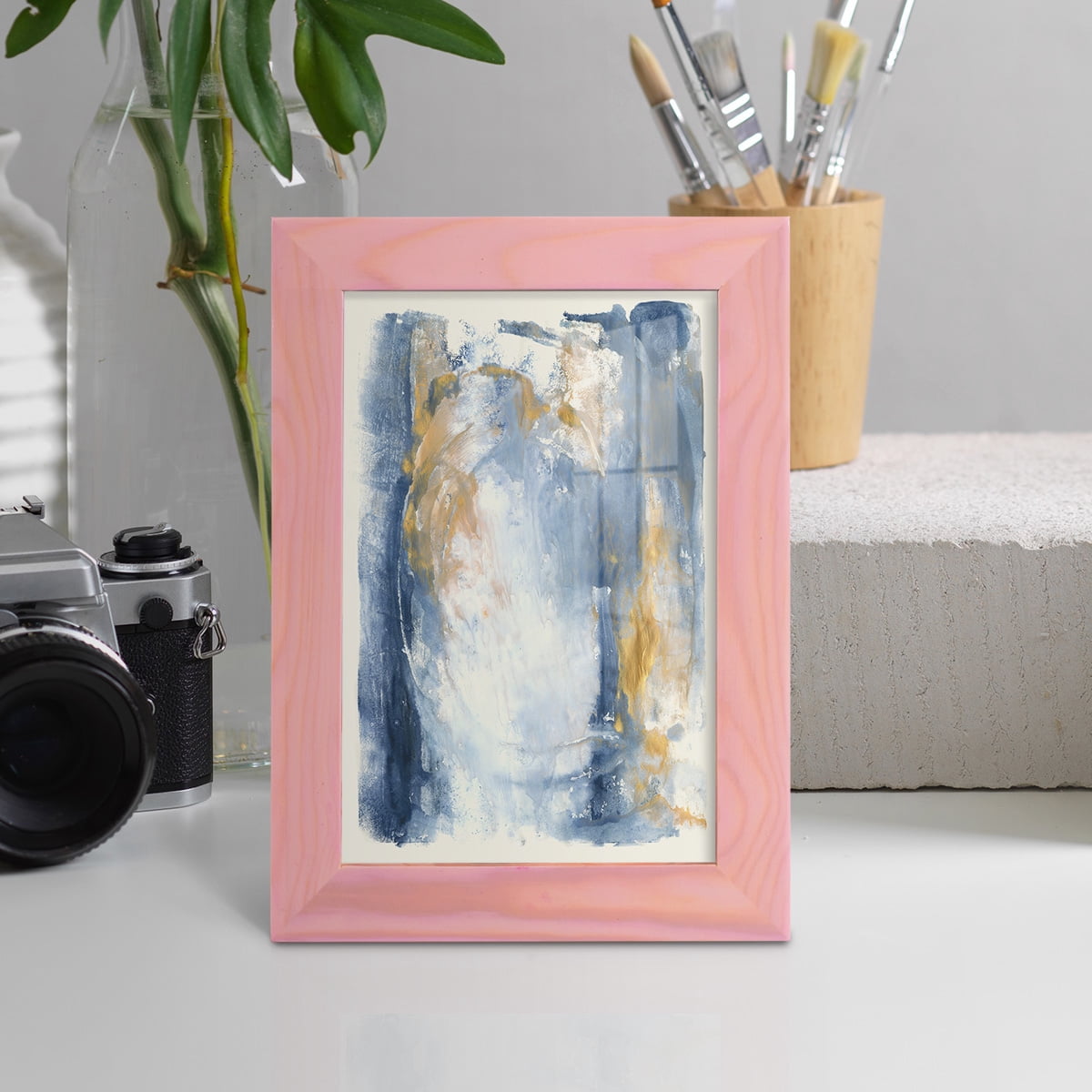 Circles & Dream I - Framed Print w/glass - Sunset Pink